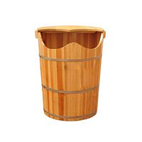 Foot Tub,High 50cm,Household Solid Wood Foot Bath Barrel,Fir Sauna Bucket,Wooden Barrel,for Foot Massage Spa,Relieve Muscle Pain and Fatigue