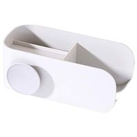Hair Dryer Storage Rack Family Bedroom Bathroom ABS System Free Punching Suction Cup Suction Cup Bathroom Wall Hanging Storage Rack (Color : White)