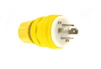 Leviton 28W77 30 Amp, 600 Volt- 3PY, Locking Plug, Industrial Grade, Grounding, Wetguard, Yellow