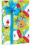 SANTA REINDEER POLAR BEAR SNOWFLAKE Christmas Gift Wrap Paper - 16 Foot Roll