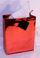 DDI - Red Metallic Gift/Tote Bag - 10" x 8" x 4" (1 pack of 48 items)
