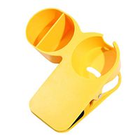 Cup Holder Clip Cup Clamp Holder with Divider Tray Cup Stand Holder On Desk Table for Drink Phones Snacks (Yellow)