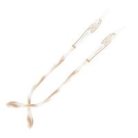 1 Pair Women Metal Replacement Temples Arms Rhinestone Legs for Rimless Glasses, White