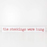 32" X 4" X 1.5" Wood Brick (The Stockings Were Hung), White/Red – 70503