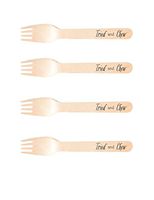 Perfect Stix-Sucre Shop Tried and Chew-20 Wooden Cutlery Forks with Tried and Chew Custom Themed Print (Pack of 20)