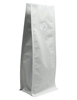 BAP 8 oz Matte White Block Bottom Gusseted Bag with Valve (100 pcs)