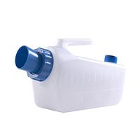 Plastic Male Urinal with Spill-Proof Function, Capacity 2000 ml,White and Blue