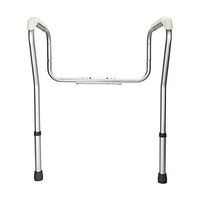 FindUbeauty Stand Alone Toilet Safety Grab Rail Adjustable Support Hand Rails Silver for Seniors, Elderly, Disable