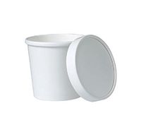 SafePro 12FCCW, 12 Oz. White Paper Soup Containers Combo With Lids, Catering Take Out Hot and Cold Deli Food Cups (50)