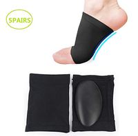 Nutteri 5 Pairs Compression Arch Support Sleeves Sock with Gel Pad Cushions for Women and Men Arch Brace for Flat Feet Plantar Fasciitis Sleeves (Black)