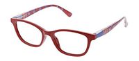Peepers by PeeperSpecs womens Lois Focus Cat-Eye Blue Light Filtering Reading Glasses, Red/Folklore, 54 mm, +0.00