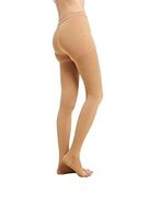 BriteLeafs Opaque Compression Stocking Pantyhose Therapeutic 20-30 mmHg Open Toe - Firm Support Gradient Compression, Professional Grade (XX-Large, Beige)