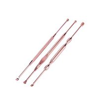 Vinjeely 3Pcs Ear Wax Removal Kit Double-Ended Earpick Stainless Steel Curette Spoon Remover Ear Cleaner Clean Tool