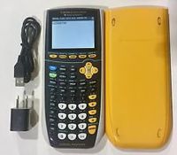 Color Screen TI 84 Plus C Silver Yellow School Edition With Case, Cord, CD by Texas Instruments