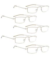 READING GLASSES 5 pack Small Readers (Silver, 4.00)