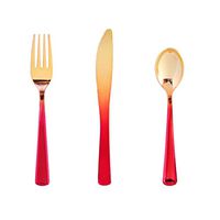 180 Piece Red Plastic Cutlery Disposable Flatware, Plastic Utensils Set Includes 60 Forks 60 Knives and 60 Spoons,Ideal for Parties, Weddings, Picnics and Catering