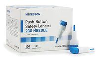 McKesson Lancet Push Button 23 Gauge 1.8 mm Depth 1 Box(s), 100 /Box