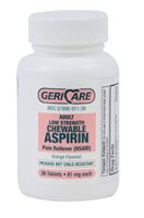 91132700 Pain Relief Geri-Care 81 mg Strength Aspirin Chewable Tablet 36 per Bottle