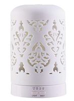 Essential Oil Diffuser, Aromatherapy Ceramic Home Decor Cover Aroma Diffuse with 4 Timer Mode & 7 Color Changing LED Lights(Damask）