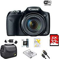 Canon Powershot SX530 HS 16MP Wi-Fi Super-Zoom Digital Camera 50x Optical Zoom Ultimate Bundle Includes Deluxe Camera Bag, 32GB Memory Cards, Extra Battery, Tripod, Card Reader, HDMI Cable & More