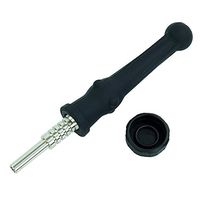 TOPJAR 1 Honey Straws Flashlight Shape Decorative Portable Toy Model Desk Accessories Reusable Silicone 6.6’’ (black)