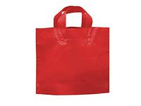 Reusable Soft Loop Plastic Bags - Piccolo Red Studio Shopping Bags Bulk 80% Recycled Plastic 12x10x4" (250 Bags) - Wraps-BSPRE