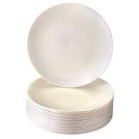 Silver Spoons DISPOSABLE PLASTIC DESSERT PLATES | Opulence Cream | 20 pc - 7.5”