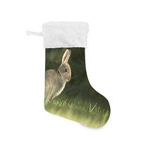 Personalized Christmas Stocking Gray Rabbit Santa Xmas Tree Decor Socks Gift Kids Fireplace/Restaurant/Hotel/Club/bar