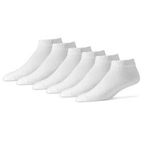 Men's Diabetic Low Cut Socks 10-13 - Cotton Blend Sole Pleasers Loose Top 12 Pack White Made in USA