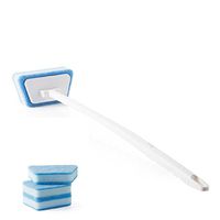 Long Handled Sponge Brush - Long Handle Brush Cleaner - Long Handle Scrub Brush - - BH-284 Sponge Long Handle Brush Kitchen Toilet Bathroom Cleaning Tile Floor Brush - Blue (Long Handle Scrub Brush)