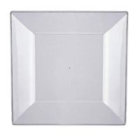 Tableclothsfactory 50 Pcs - Clear 9.5" Square Disposable Plastic Plate