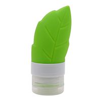 LALANG Silicone Travel Bottles Set Green Leaf Red Apple Shape Travel Bottles for Liquid (Leaf)