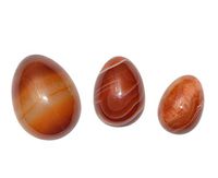 Gemstone Yoni Carnelian Yoni Eggs, Drilled, Set of Large, Medium and Small