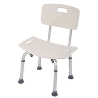 Adjustable Bath Chair with Back, Heavy Duty Aluminum Alloy Backrest Shower Chair Bath Bench for Elderly (White-0890)