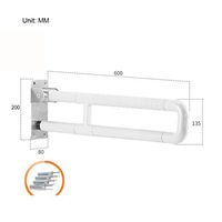 He Xiang Firm Grab Bar Bathroom Support Handle Handrail stainless steel Non-slip Bathroom Armrest Elderly Bathroom Handle Bathtub Handrail (Color : Silver, Size : 60cm)