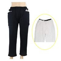 Incontinence Care Warm Trousers with Pocket,Urinary Catheter Nursing Outing Pants for Bedridden Patient Elderly,Black2pockets,L