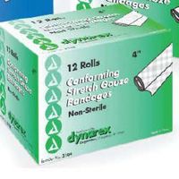 Dynarex 3106 Stretch Gauze Bandages, Case, 8 Boxes, 48 Bandages, 6"