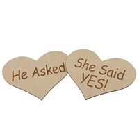 He Asked She Said Yes Romantic Wooden Sign Wedding Anniversary keepsake