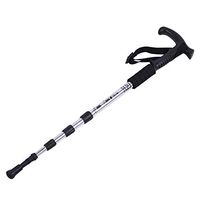 Forart Aluminum Adjustable Folding Cane and Walking Stick 4 Joints T-Handle Adjustable Anti Slip Aluminum Alloy Cane Outdoor Climbing Accessories