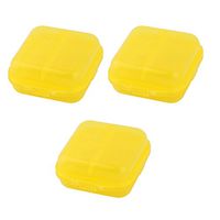 uxcell PP Family 2 Compartments Tablet Pill Organizer Dispenser Box Case 3 Pcs Yellow