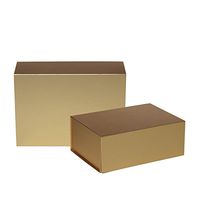 Jillson Roberts 2-Count Small Magnetic Closure Gift Boxes Available in 5 Colors, Metallic Gold Matte