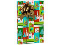 Merry Christmas Trees w/Gold Accents Gift Wrap Paper - 16 Foot Roll