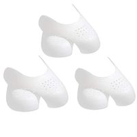3 Pairs Shoe Toe Box Crease Preventers,Shoes Creases Protector Toe Box Decreaser, Protector Against Shoe Creases, Toebox Crease Preventers for Sports Running Casual Shoes etc.(Mens, White)