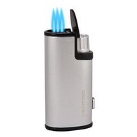 VertiGo Warrior Triple Torch Lighter with Punch Silver