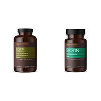 Amazon Elements Lysine Complex with Vitamin C, 1500 mg L-Lysine with 100 mg Vitamin C per Serving (3 Tablets), Vegetarian, 195 Tablets & Biotin 5000 mcg, Vegan, 130 Capsules (4 Month Supply)