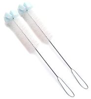 701450 2 pieces bottle brushes with sponge heads, cleaning bottle brushes for kitchen and utility purposes, long brush nylon cleaners, bendable flexible wire scrub kit for all standard and wide-neck