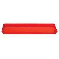Club Pack of 12 Translucent Red Rectangular Plastic Party Trays 15.5"
