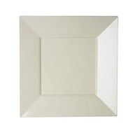 BalsaCircle 30 pcs 8-Inch Ivory Plastic Square Plates - Disposable Wedding Party Catering Tableware