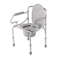 BINZHI Bedside Toilet seat for The Elderly Pregnant Women Aluminum Shower Chair Light Folding Chair with Padded armrests and backrest, Safe Weight 100kg Bedside Toilet (Color : A)
