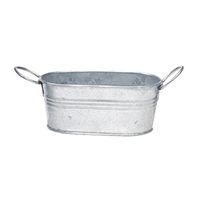 Mini Metal Tub Bucket (Case of 6), PacknWood - Small Metal Buckets with Handles (7.5 oz, 4.6" x 2.7" x 1.9") PK210SXM04